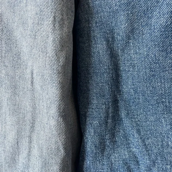 Shein, Women’s Two Tone Blue Distressed Wide Leg Jeans High Rise, Size L - Picture 7 of 7